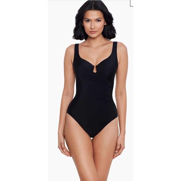 Miraclesuit Sz 12 Black Must Have Escape One-Piece Slimming Underwire Swimsuit - Picture 1 of 8